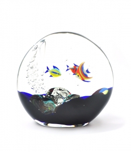 Roberto Commozo Fish Aquarium Bowl with Turtle - The Silver Fund